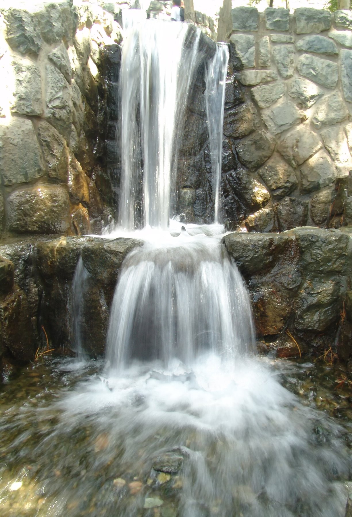 Flowing water photographed with a long exposure.