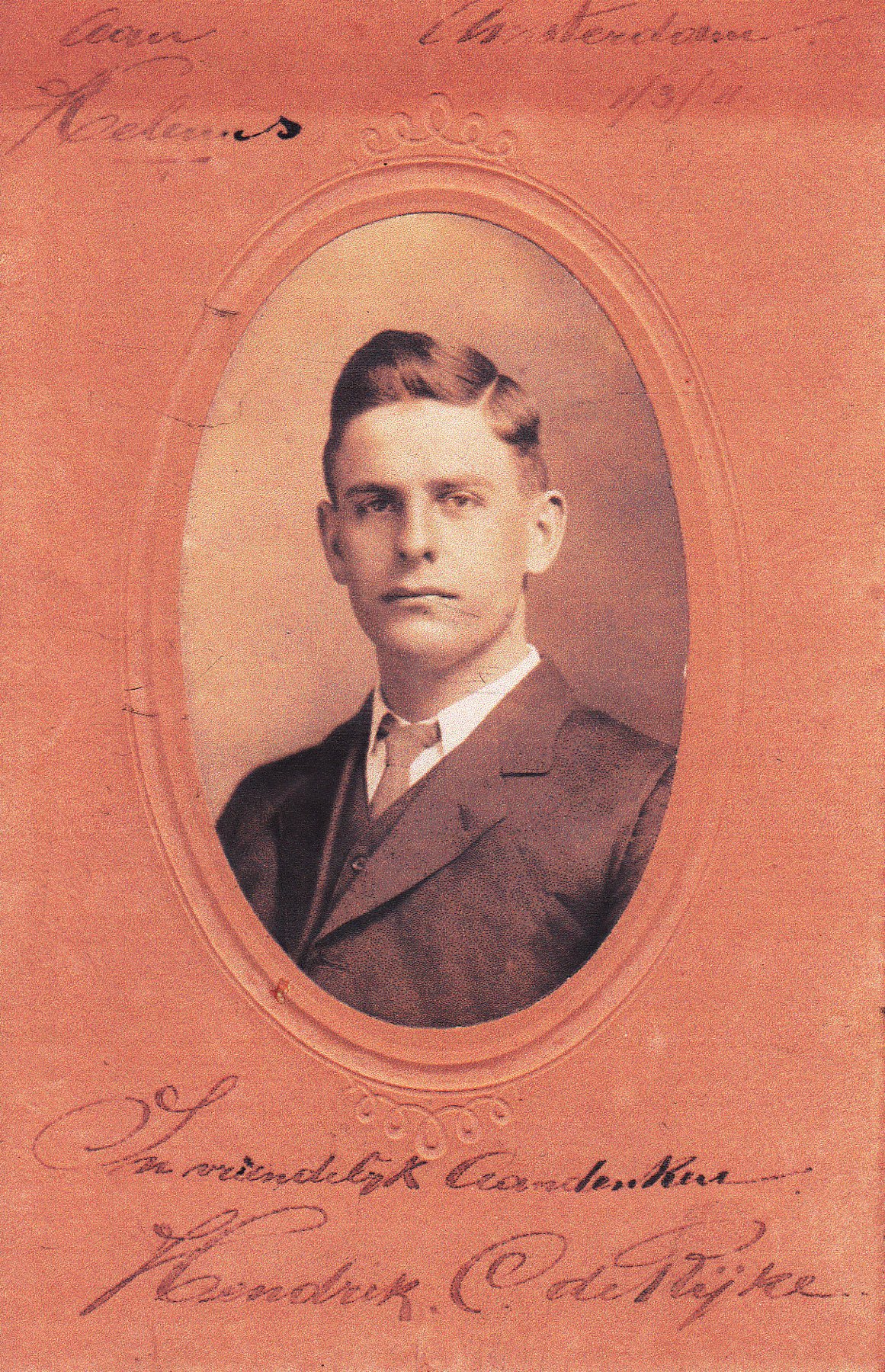 A historical portrait mounted in a mat.
