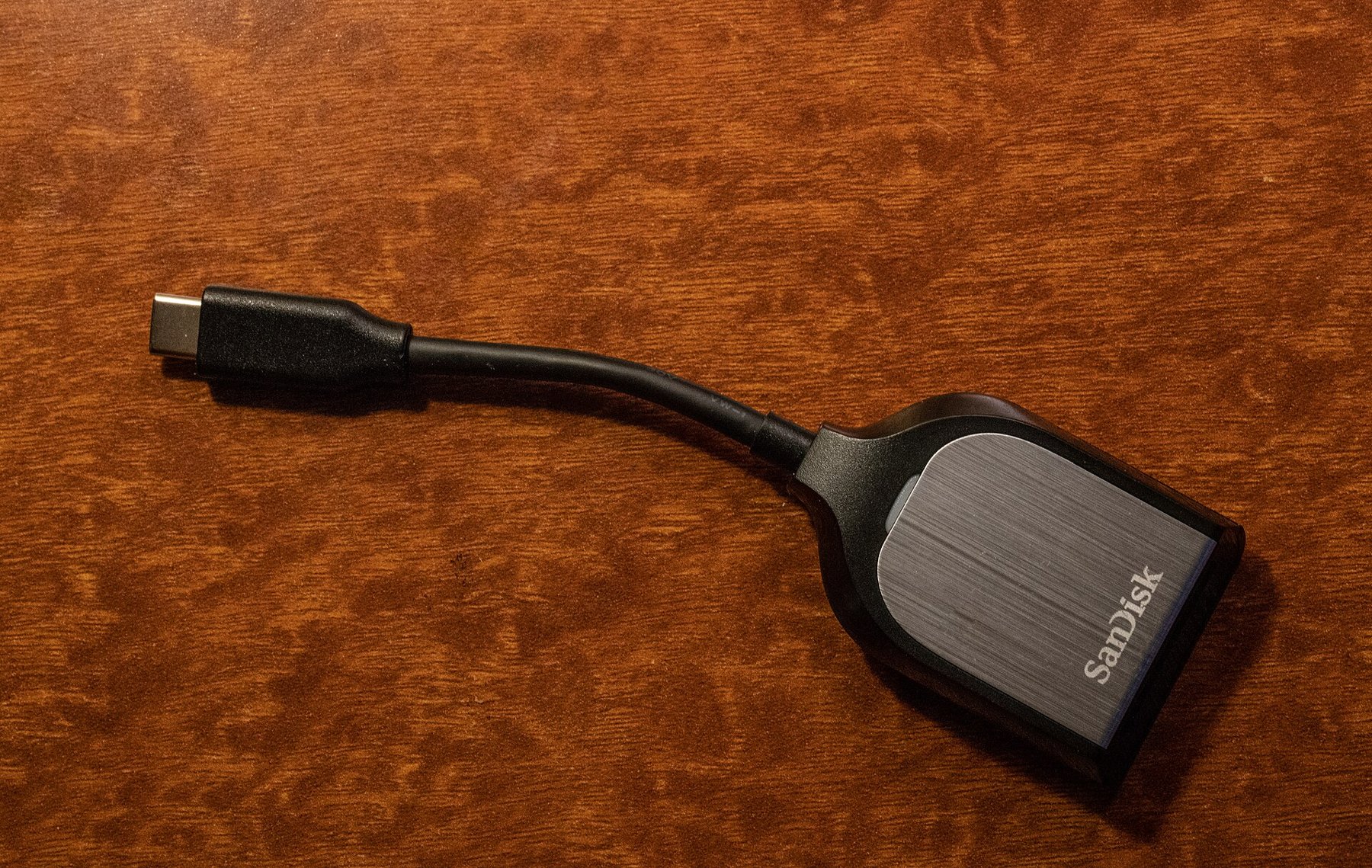 A USB-C reader for SD memory cards.